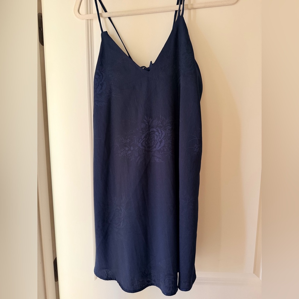 Lulu's Midnight Blue Floral Dress